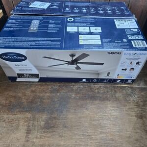 Harbor Breeze Boltz III Ceiling Fan 52in Matte Black LED Remote Large 5497045